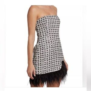 Elegant Black and White Strapless Dress